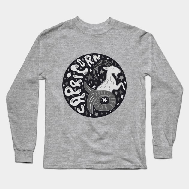 Capricorn Long Sleeve T-Shirt by Doodle by Meg